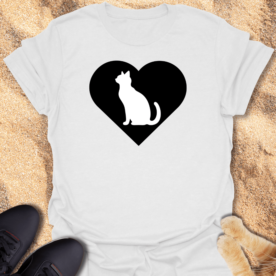 Cat Lover’s Heartbeat T-Shirt 22656736336331980923