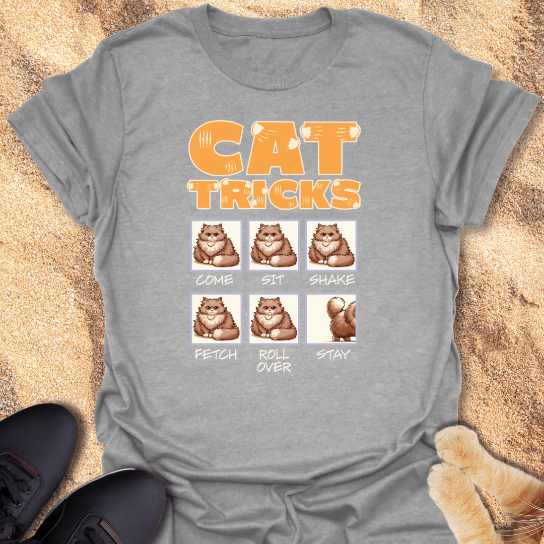 Cat Tricks: Expectation vs. Reality T-Shirt 19005361140439953294