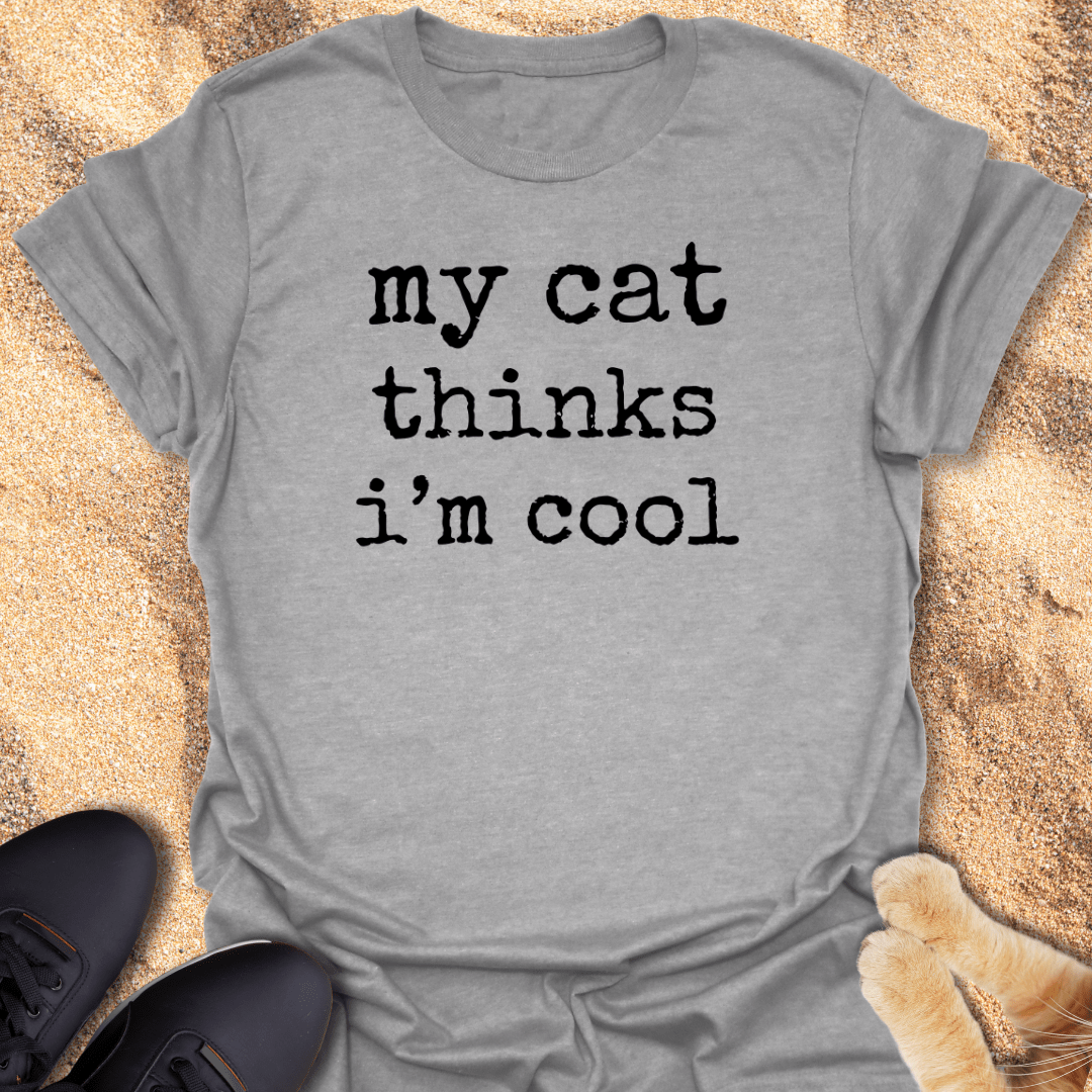 Certified Cool by My Cat T-Shirt 18308565176600857536