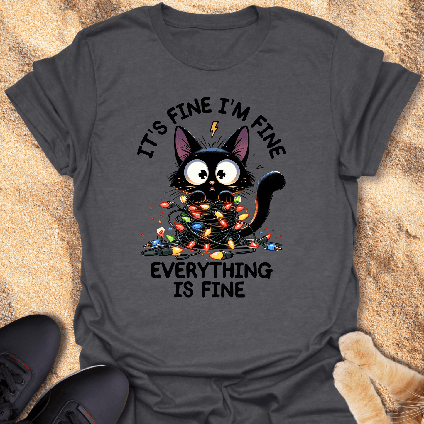 Christmas Cat Funny Unisex T-Shirt 30353166093533735968