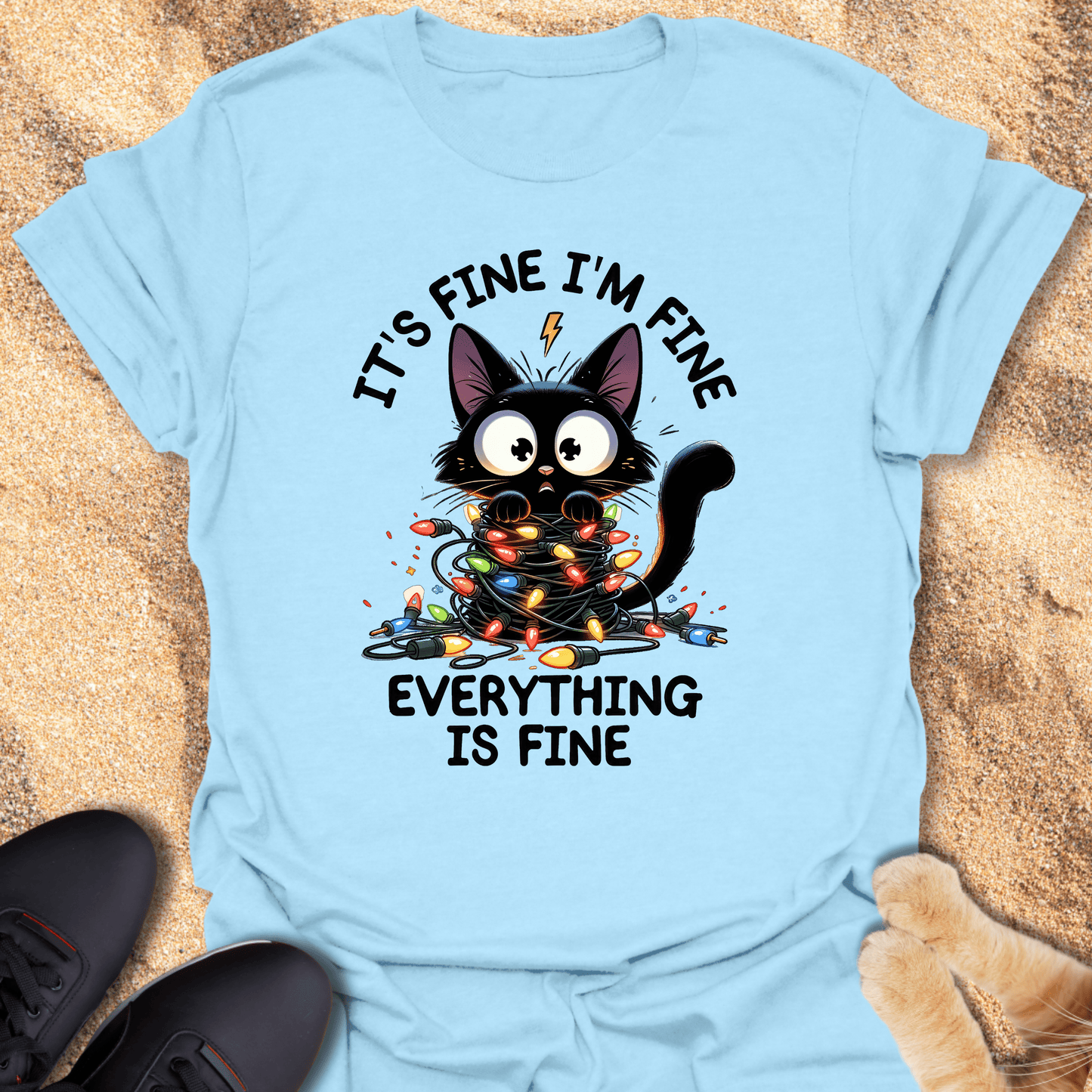 Christmas Cat Funny Unisex T-Shirt 29108999775098990680