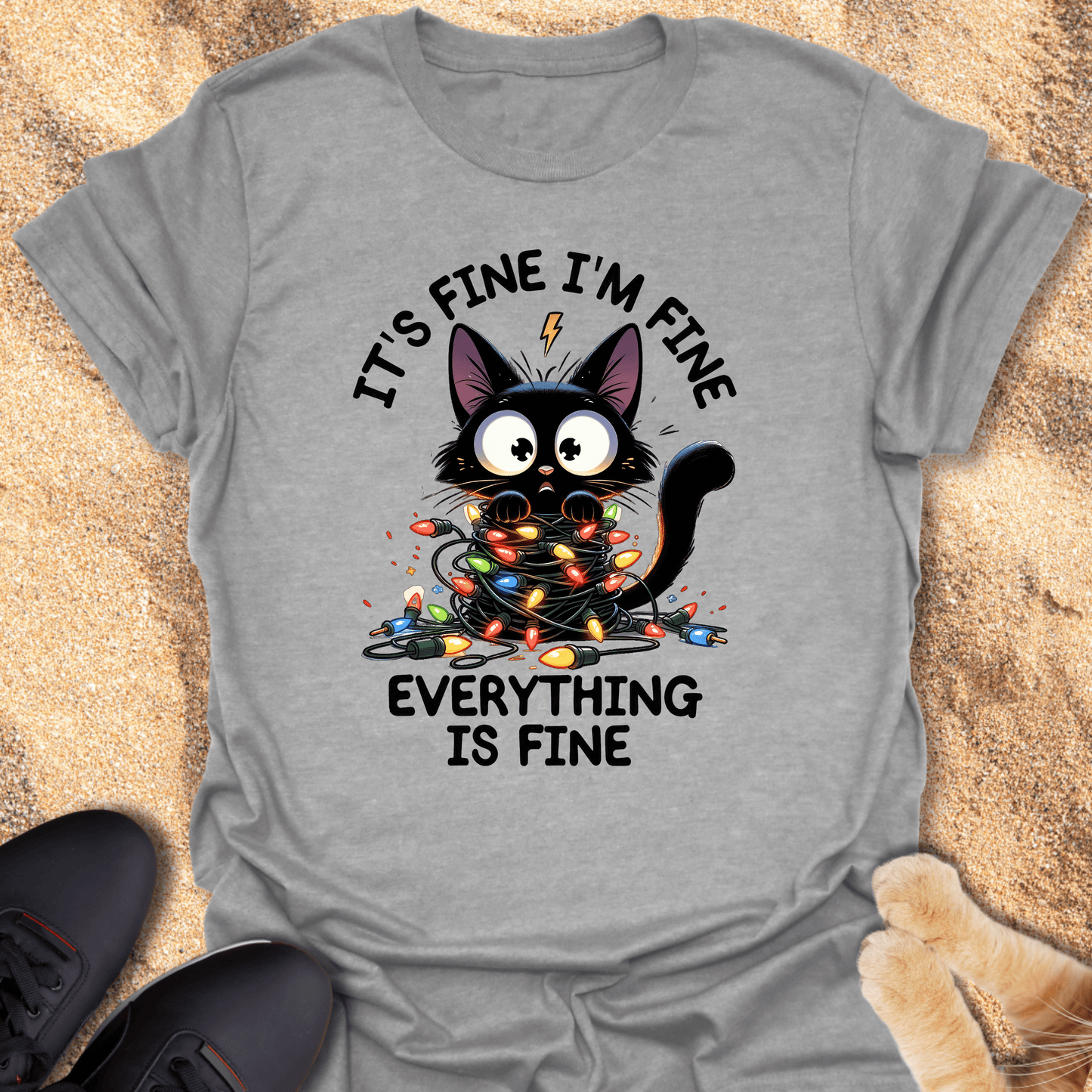 Christmas Cat Funny Unisex T-Shirt 78369457699630870293