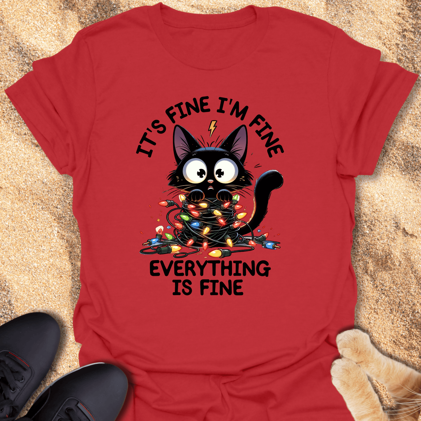 Christmas Cat Funny Unisex T-Shirt 23508644183999440507