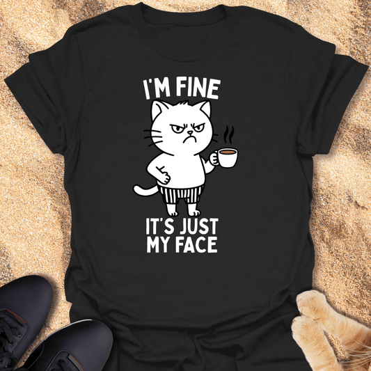 Coffee & Sarcasm Cat T-Shirt 20252899813463007884