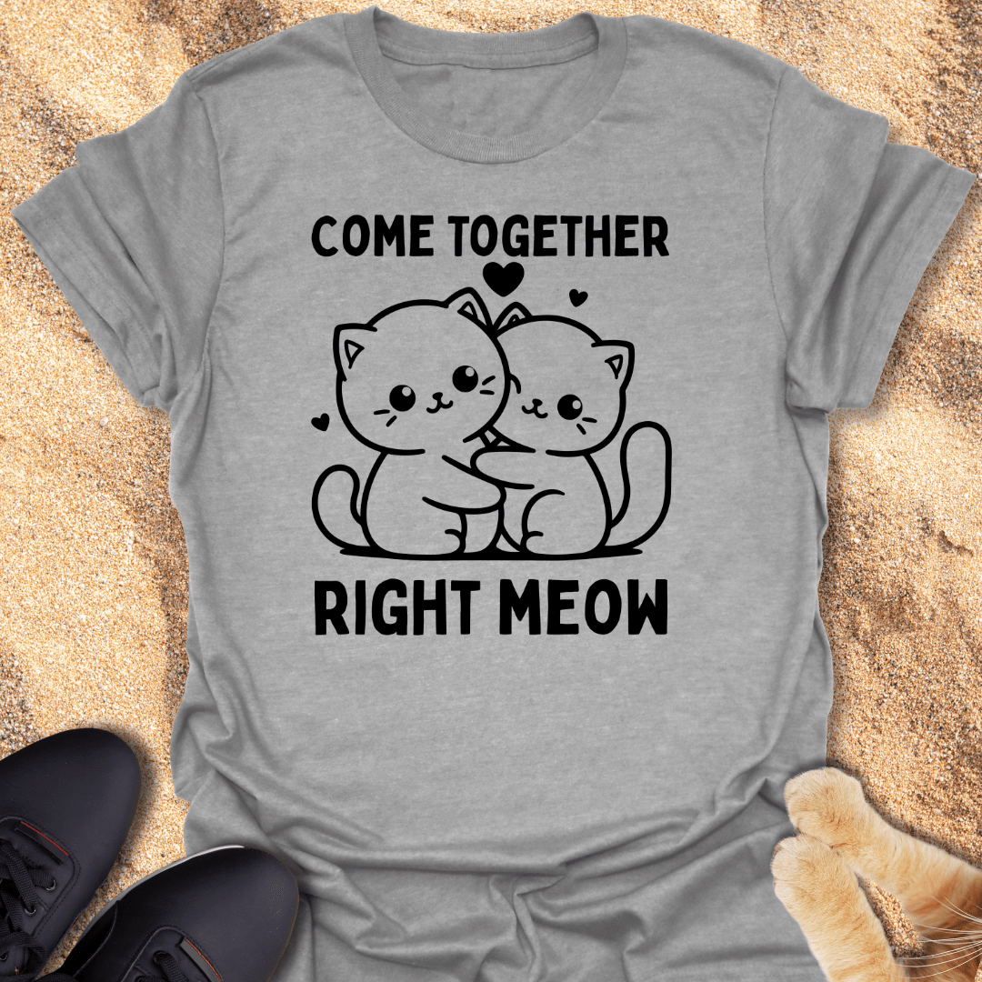 Come Together Right Meow T-Shirt 15503627535106677576