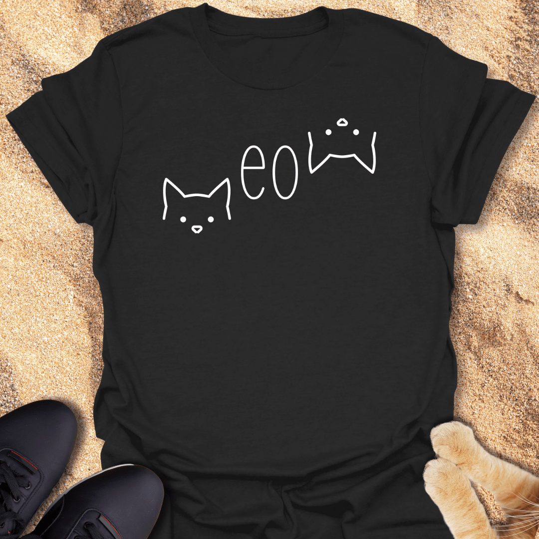 Cool Cat Vibes with MEOW Text T-Shirt 24207073971551747081