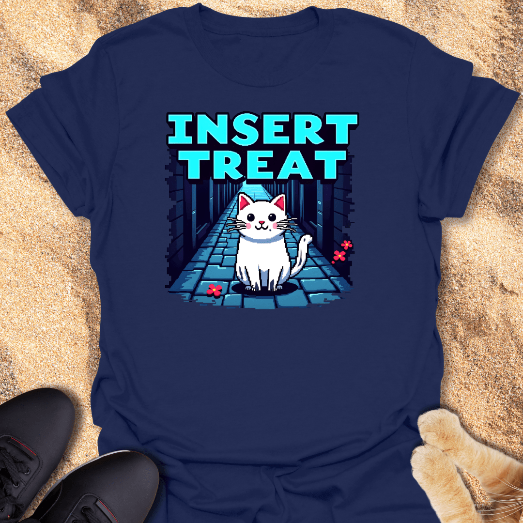 Feed Me, Human – 8-Bit Meow T-Shirt 23455202960113925941