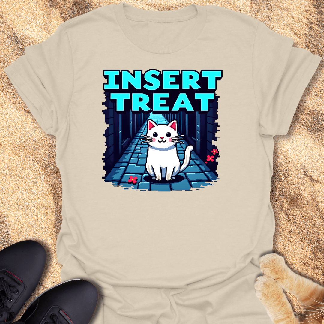 Feed Me, Human – 8-Bit Meow T-Shirt 50243651420769088046