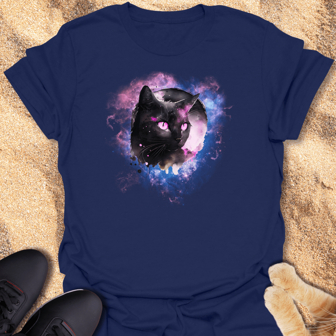 Galactic Feline: Cosmic Cat T-Shirt 30217275726753176796