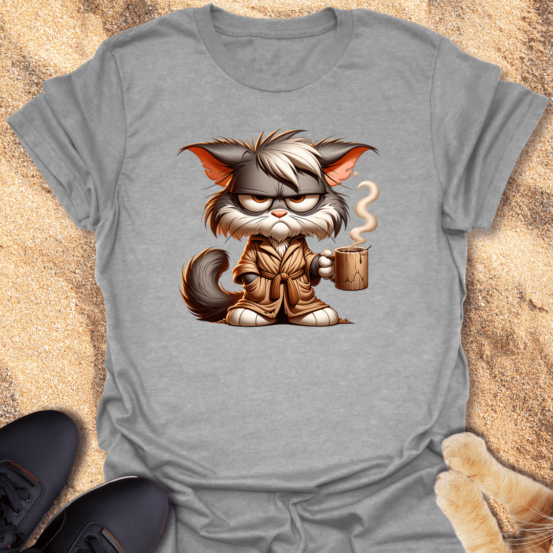 Grumpy but Caffeinated Cat T-Shirt 10985881140409314168