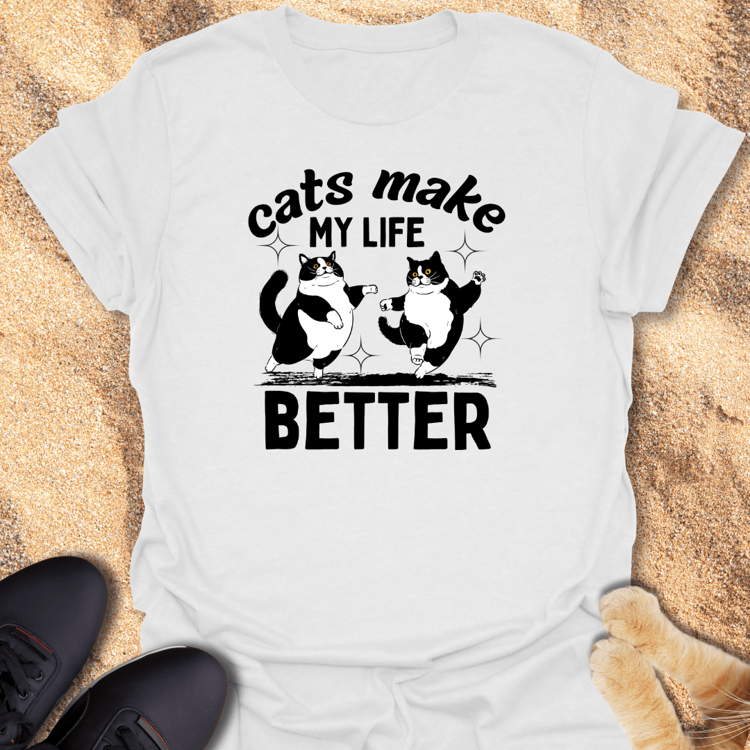 Joyful Cats Dance T-Shirt 32256103511130303552