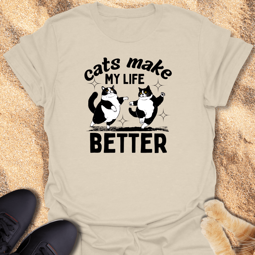Joyful Cats Dance T-Shirt 25698258088524056602