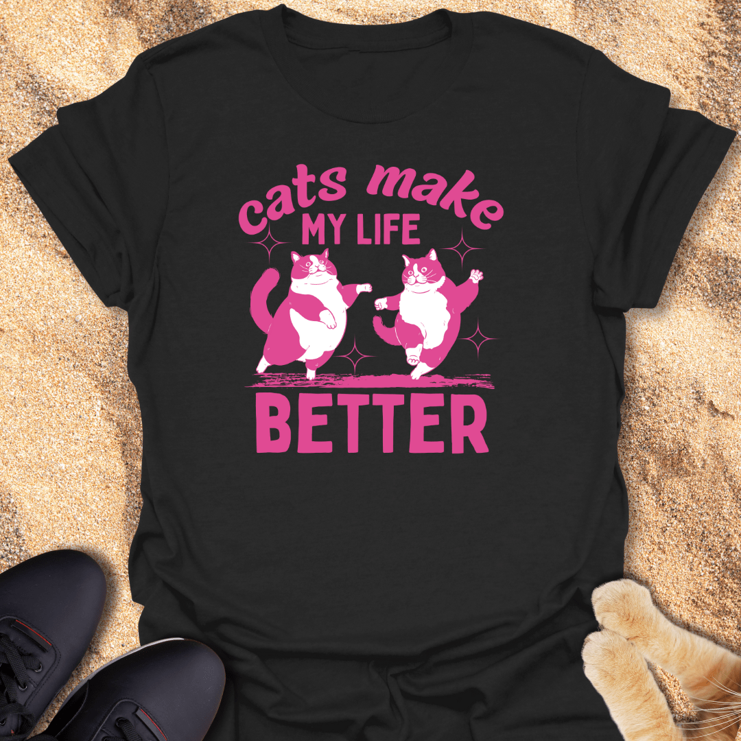 Joyful Cats Dance T-Shirt 12948047402345182890