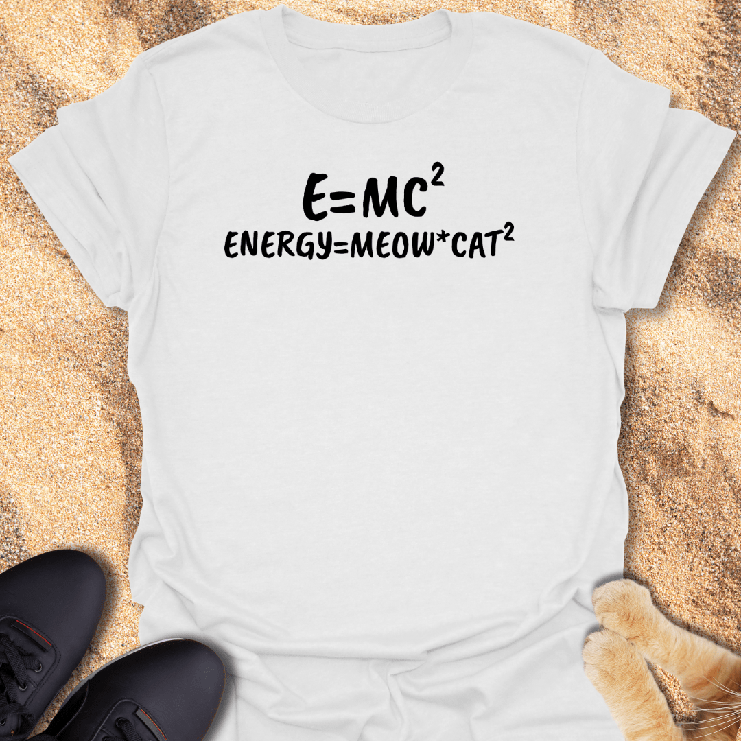 Meow Physics Energy = Cat² T-Shirt 20638588091484450751