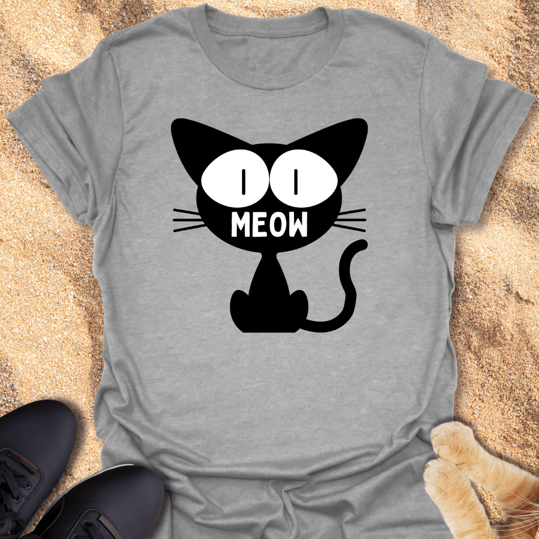 Minimalist Meow Cat T-Shirt 24834332444327471426