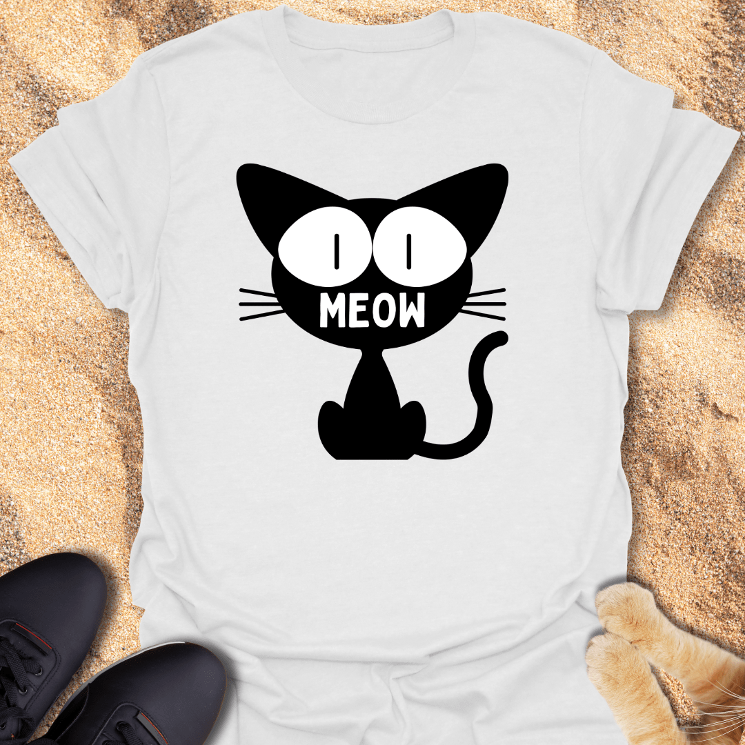 Minimalist Meow Cat T-Shirt 13085301948966735507