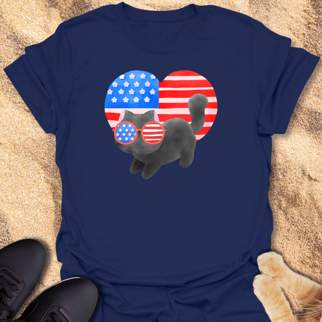 Patriotic Cat Vibes T-Shirt 19473310572308300494