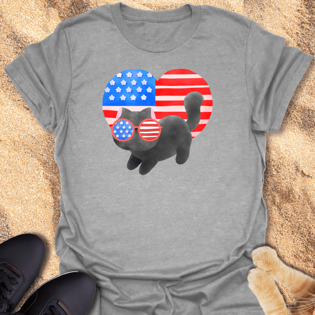Patriotic Cat Vibes T-Shirt 67623094947129704507