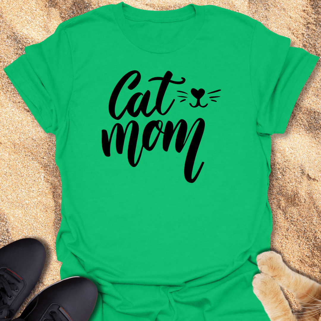 Purrfect Cat Mom with Whiskers T-Shirt 18345488103954818338