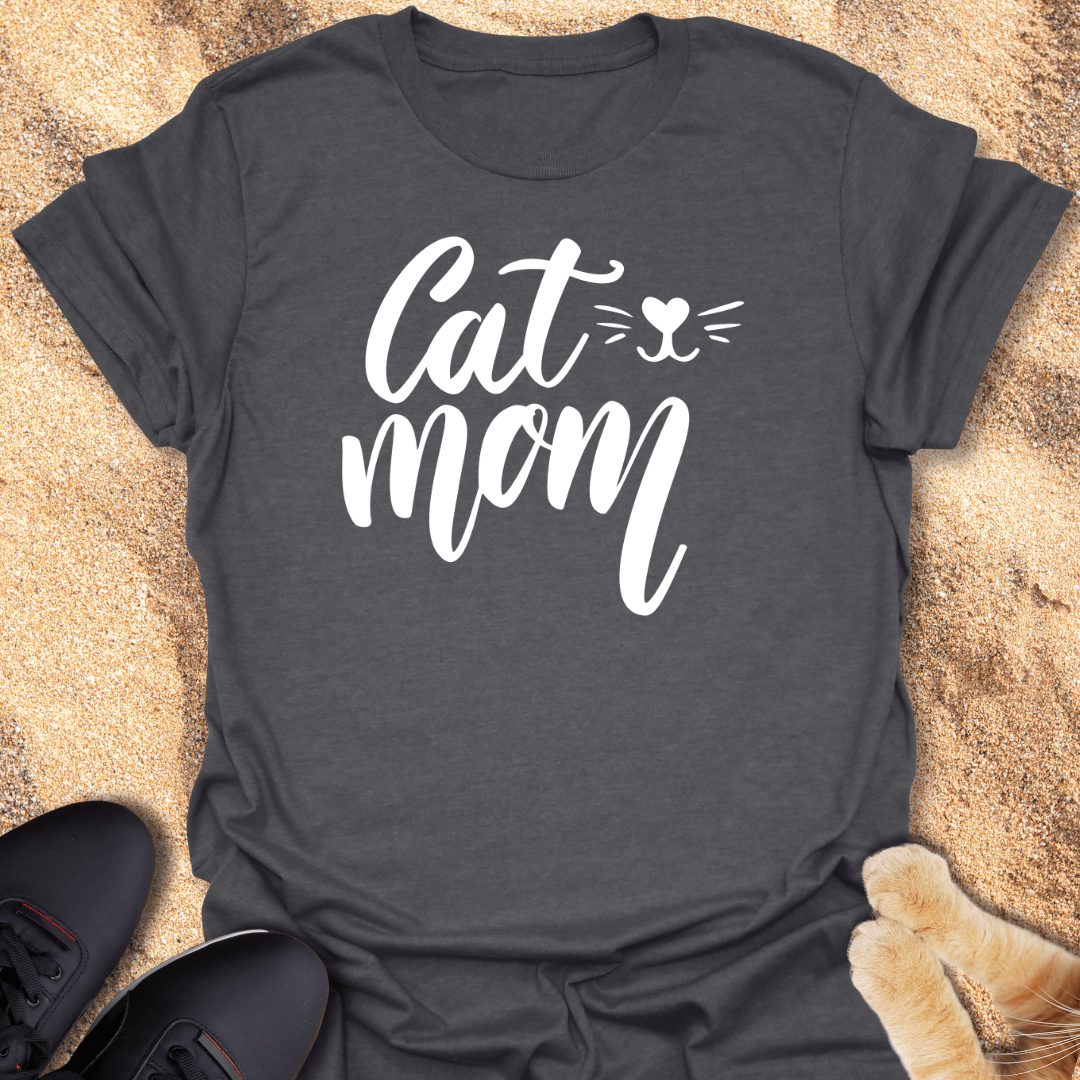 Purrfect Cat Mom with Whiskers T-Shirt 46946878223726281606