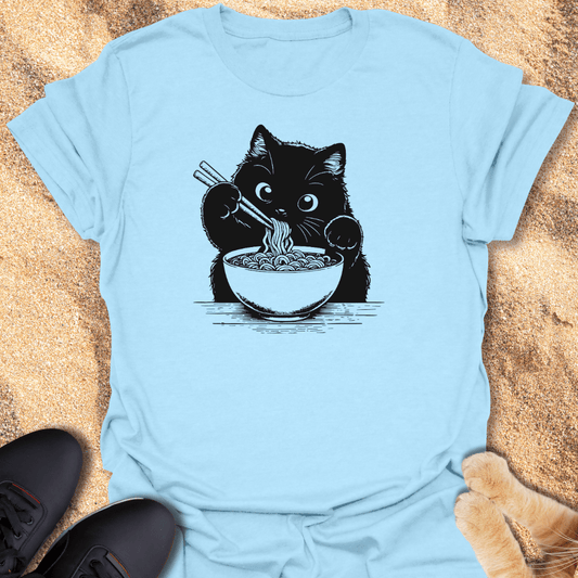 Ramen Obsessed Cat T-Shirt 22161231844088669145