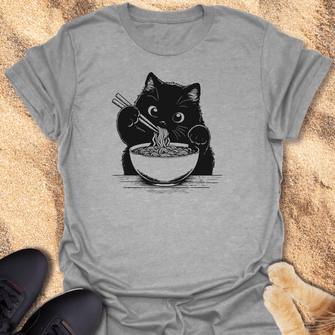 Ramen Obsessed Cat T-Shirt 15186829892303004216