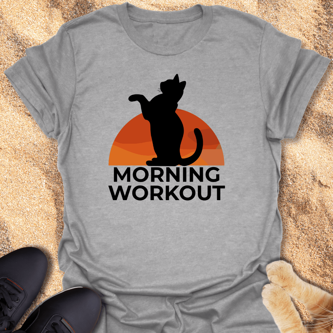Sunrise Stretch Cat Style T-Shirt 32254946171892566310