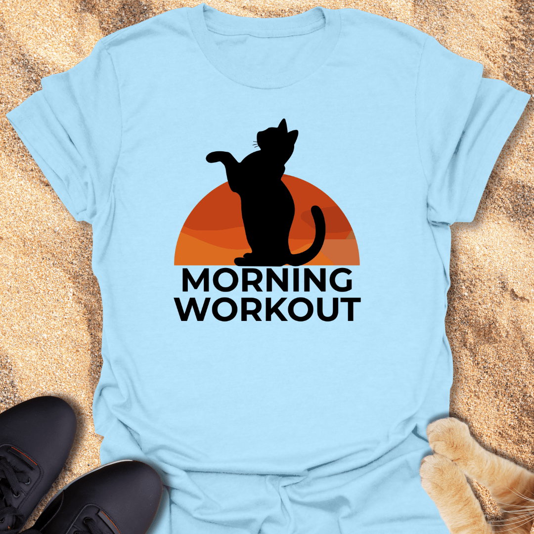 Sunrise Stretch Cat Style T-Shirt 99749537410371524483