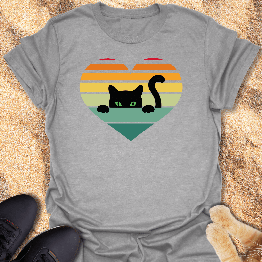 Sunset Kitty Charm T-Shirt 33800437515936904382