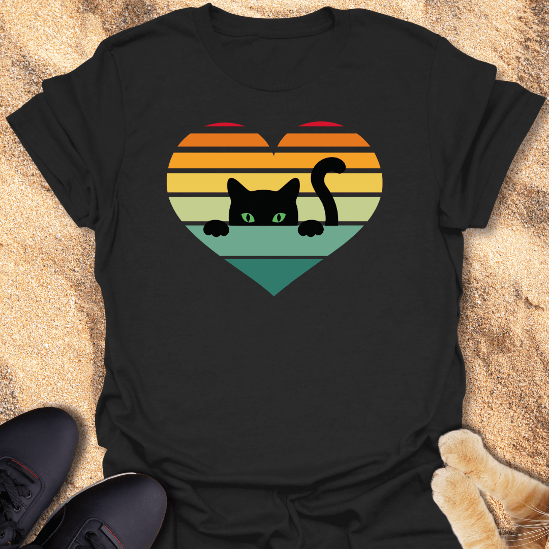 Sunset Kitty Charm T-Shirt 10575341059243504708