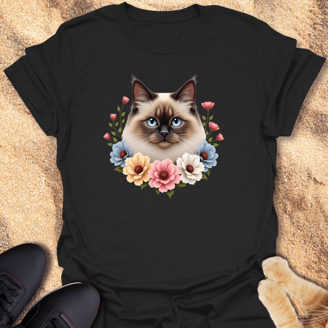 Blue-Eyed Ragdoll Blossom T-Shirt 16711235871465220855