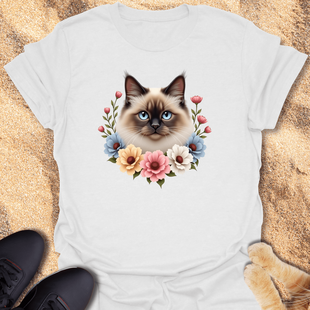 Blue-Eyed Ragdoll Blossom T-Shirt 35708483193918818151