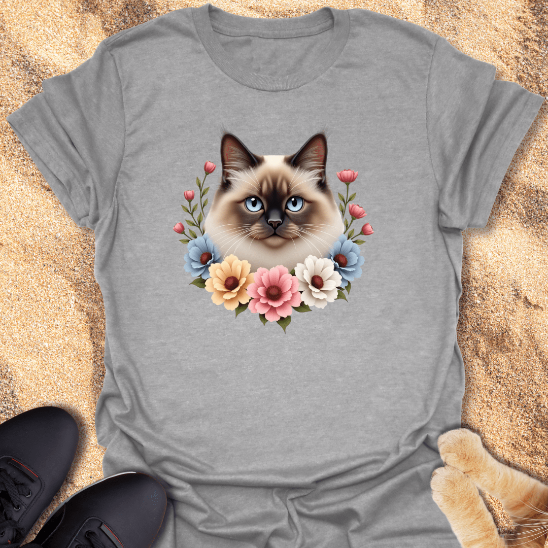 Blue-Eyed Ragdoll Blossom T-Shirt 22561171388613826796