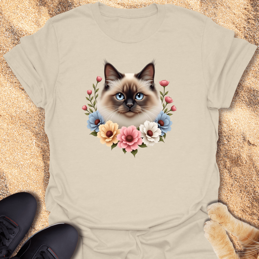 Blue-Eyed Ragdoll Blossom T-Shirt 23428542587695079756