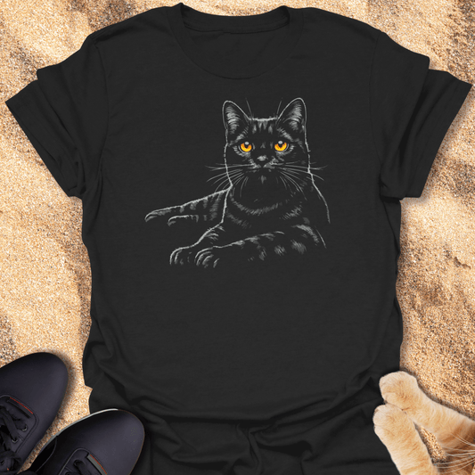 Elegant Black Cat Chill T-Shirt 32886568172600190214