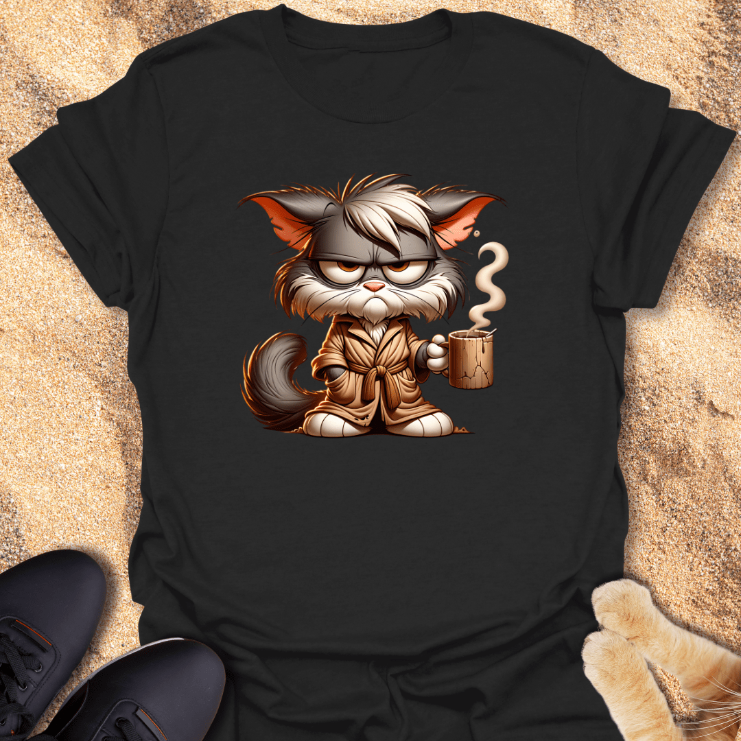 Grumpy but Caffeinated Cat T-Shirt 13663343833435035954