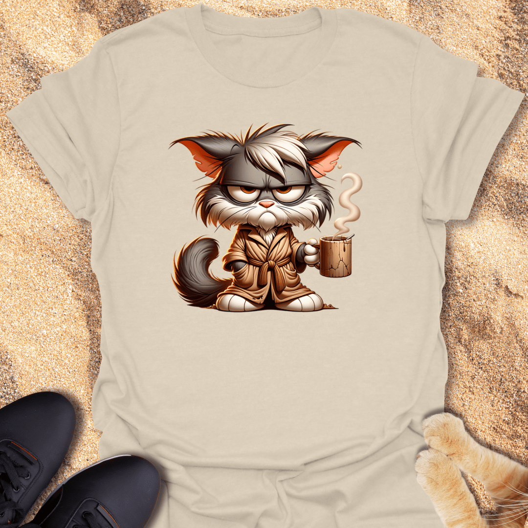 Grumpy but Caffeinated Cat T-Shirt 24098873802615775936