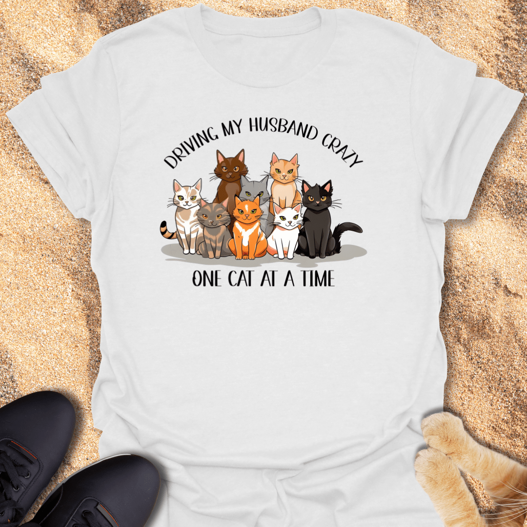 Husband's Cat Chaos T-Shirt 14525095619189446487