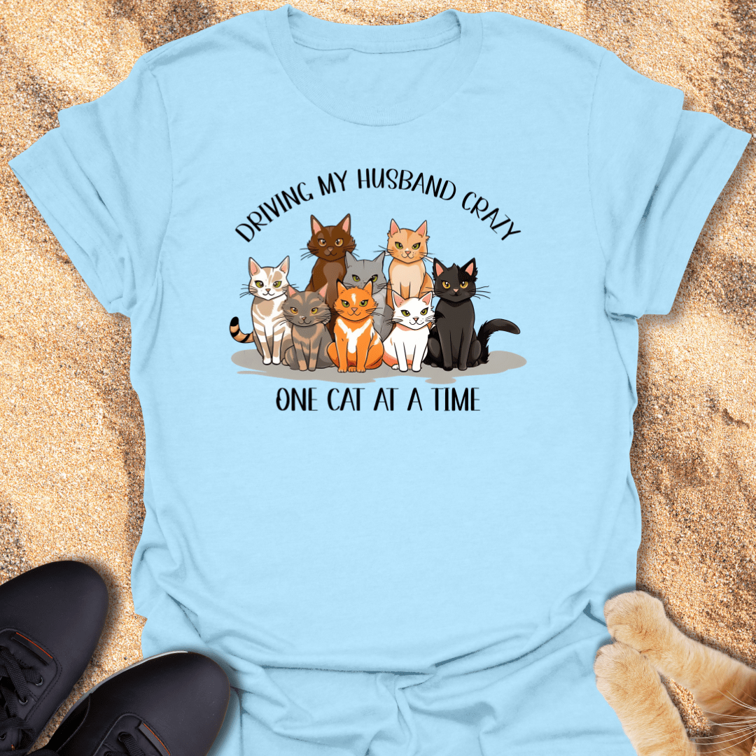 Husband's Cat Chaos T-Shirt 29459574388616523638