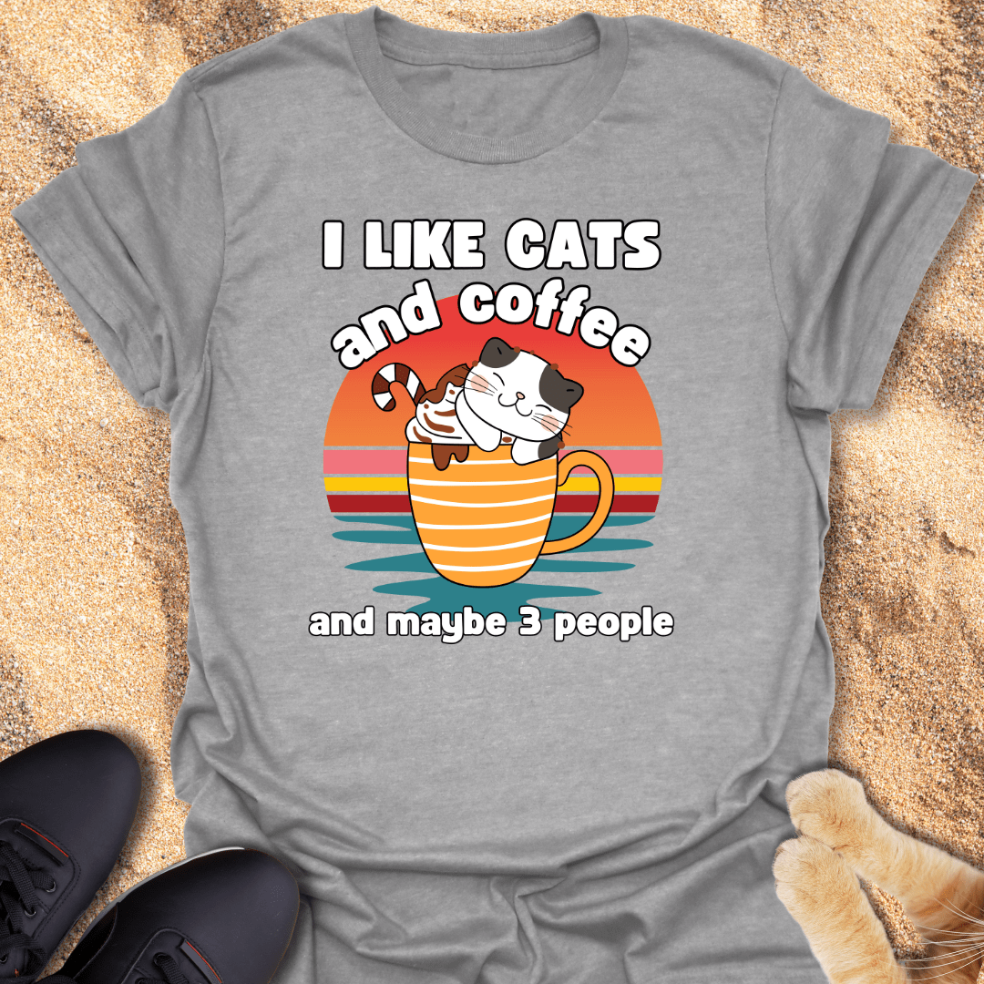 Latte, Cats & Solitude T-Shirt 26860218636386338254