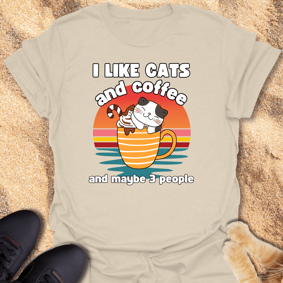 Latte, Cats & Solitude T-Shirt 12507661018986681904