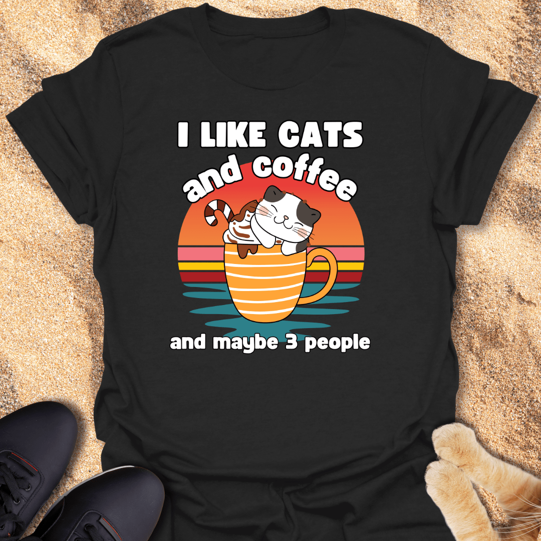 Latte, Cats & Solitude T-Shirt 18452565833622500889