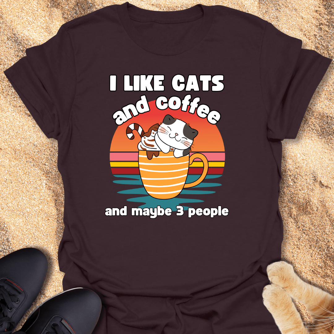 Latte, Cats & Solitude T-Shirt 17869272042819142022