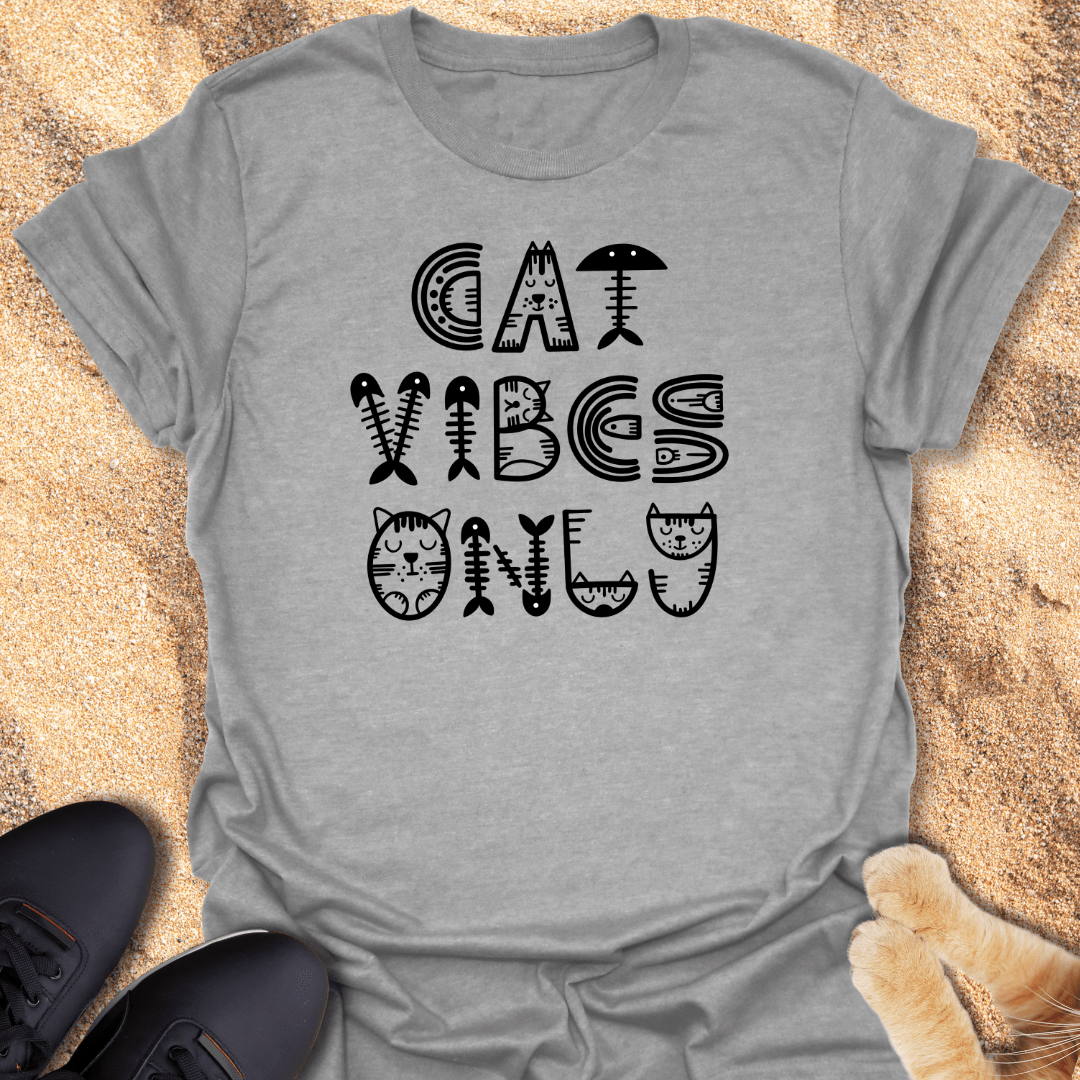 Meow Mood: Cat Vibes Only T-Shirt 29917306760598409058