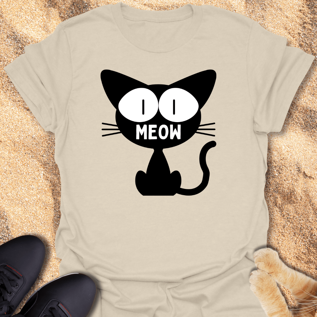 Minimalist Meow Cat T-Shirt 14414663831642030995