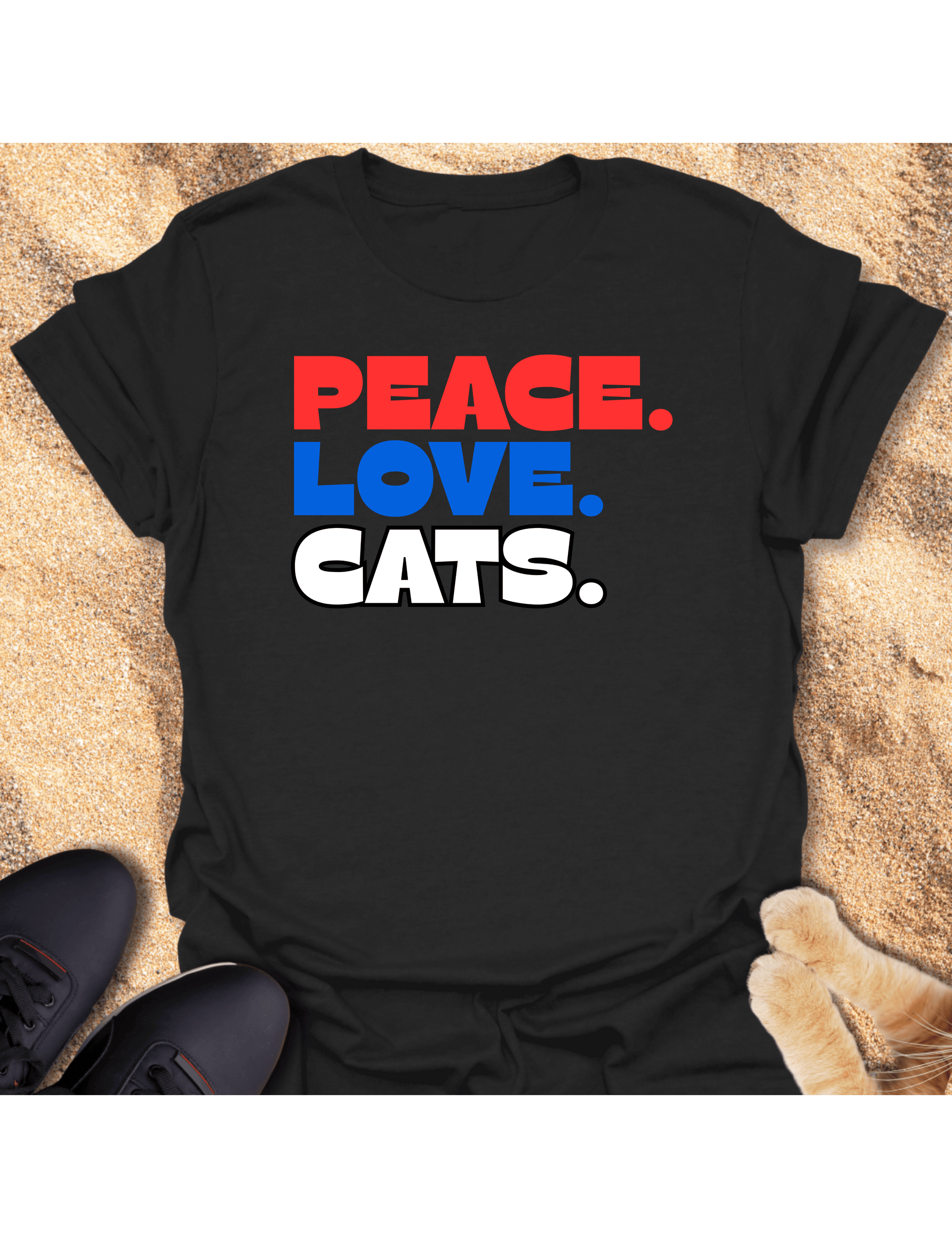 Peace. Love. Cats. T-Shirt 19496785175922095994