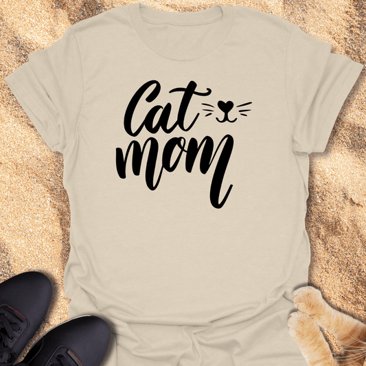 Purrfect Cat Mom with Whiskers T-Shirt 20056890823230525909