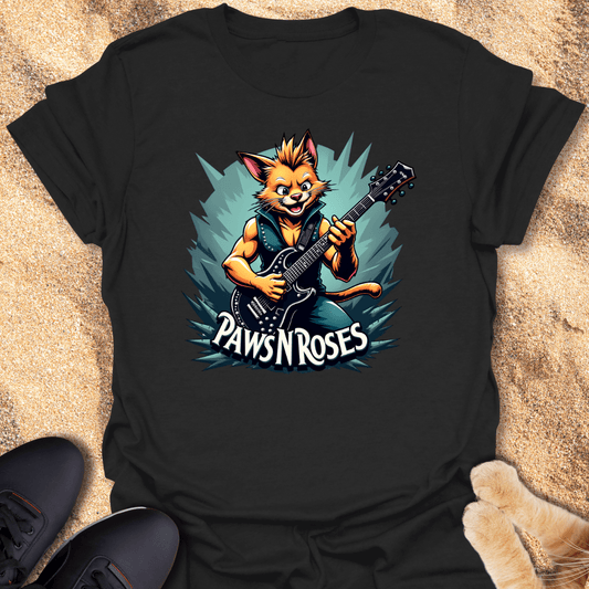 Rockstar Cat PawsNRoses T-Shirt 12902930925619456514
