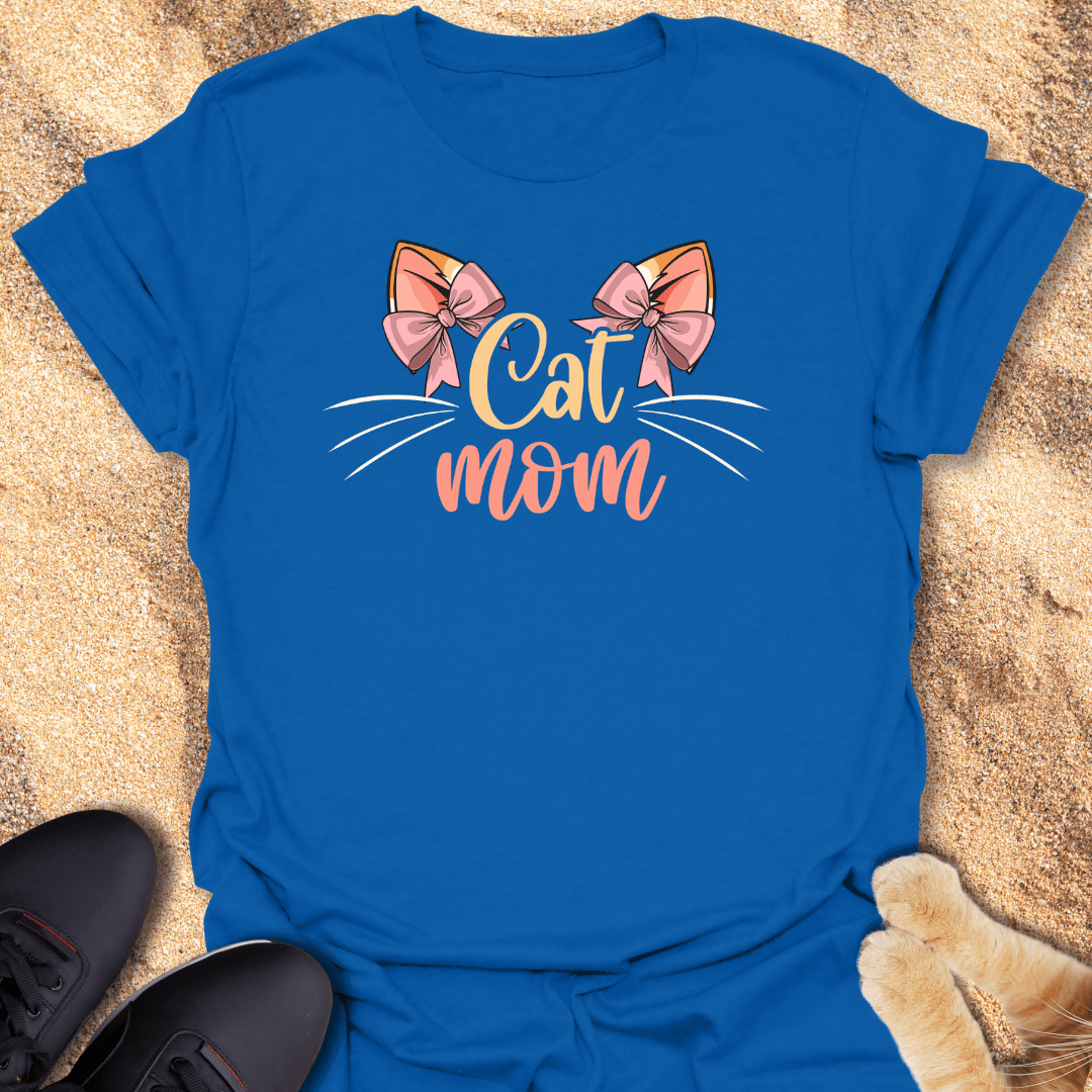 Whiskers, Bows & Cat Mom T-Shirt 33420695237284475897